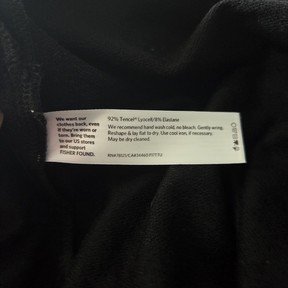 Eileen Fisher Black Asymmetrical 3/4 Sleeve Dress Size XS - Picture 4 of 5